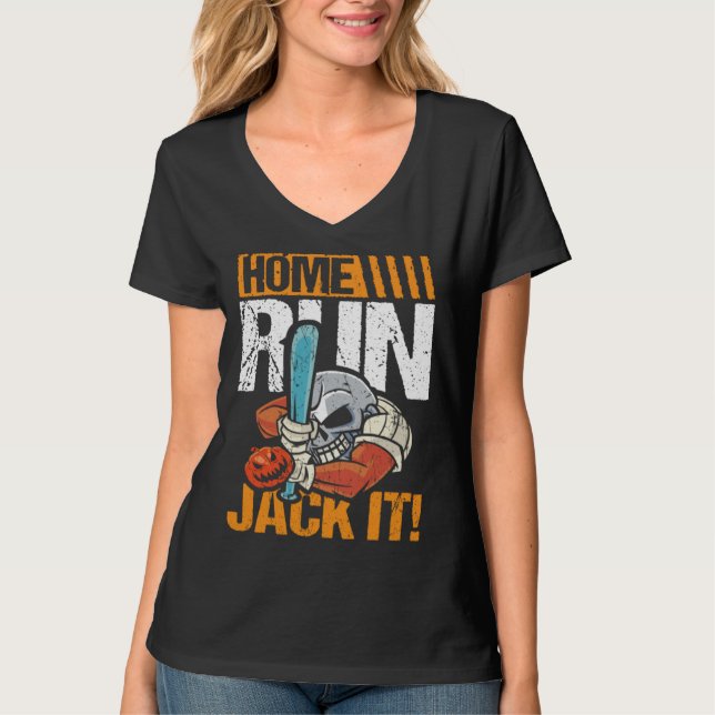T-shirt Home run jack it baseball player and baseball (Devant)