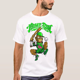 T-shirt Home Run Monkey Baseball -> Singe de Home Run Base