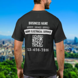 T-shirt Home service électrique code QR Logo travail perso