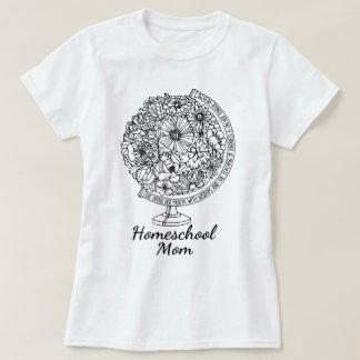 T-shirt Homeschool Mama, Christian Homeschool Maman Floral