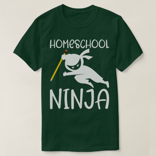 T-shirt Homeschooler Ninja Learning Homeschooling Design (Design devant)
