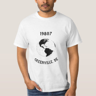 T-shirt Hometown City State Code postal Globe World Map