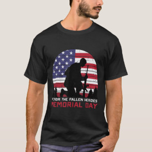 T-shirt Hommage à la Fallen Heroes Memorial Day US Drapeau