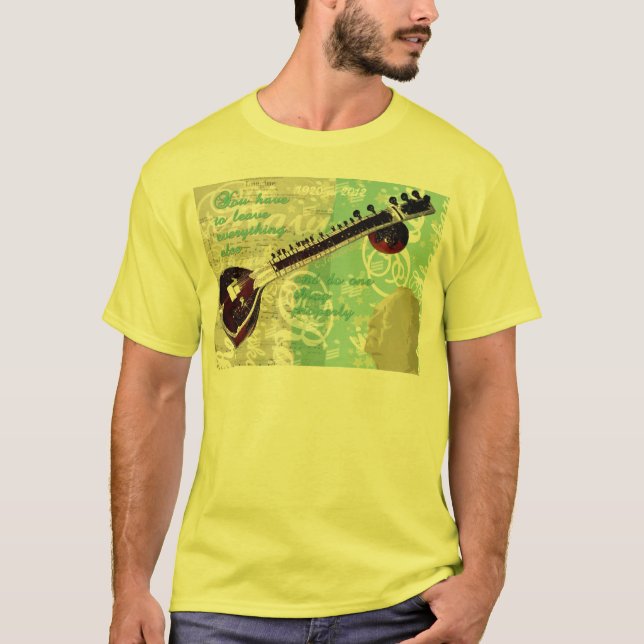 T-shirt Hommage de Ravi Shankar au sitar et à la musique (Devant)