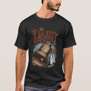 T-shirt Hommage Vintage de l'État laitier du Wisconsin pou