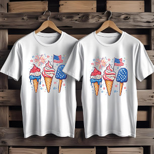 T-shirt homme 4 juillet crème glacée