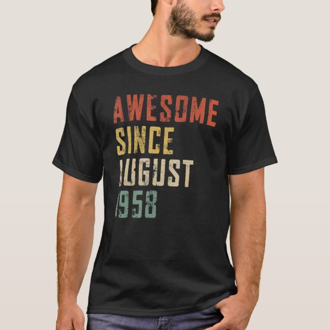 T-shirt Homme 64 Ans Awesome Depuis Août 1958 64th B (Devant)