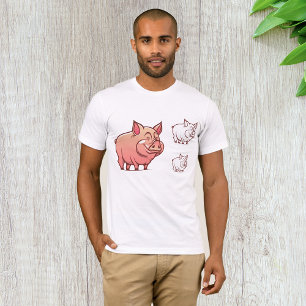 T-Shirt Homme À Trois Cochons