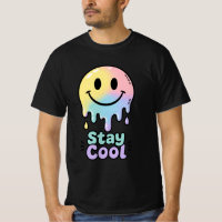 T-shirt homme à visage souriant fondu – Émoji Cool
