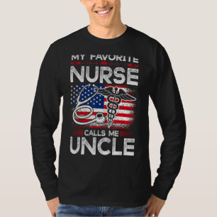 T-shirt Homme American Flag Mon Infirmière Favorite M'Appe