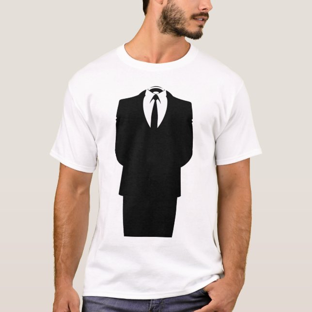 T-shirt homme anonyme de costume (Devant)