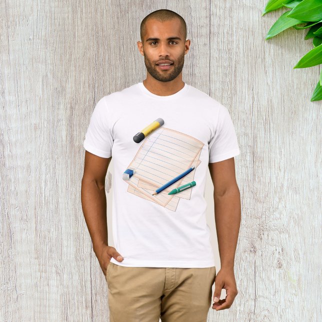 T-shirt homme au crayon et au papier (Créateur téléchargé)
