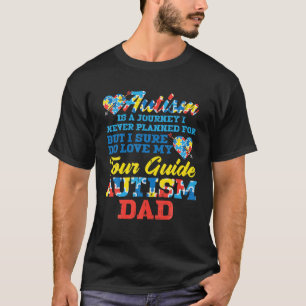 T-shirt Homme Autisme Voyage Jamais Planifié Guide Visite 