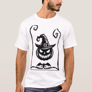 T-shirt homme avec citrouille d'Halloween et casqu