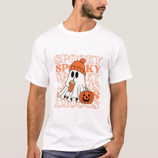 T-shirt homme avec fantôme d'Halloween et oran ten