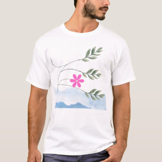 T-shirt homme avec fleurs roses élégantes et art d