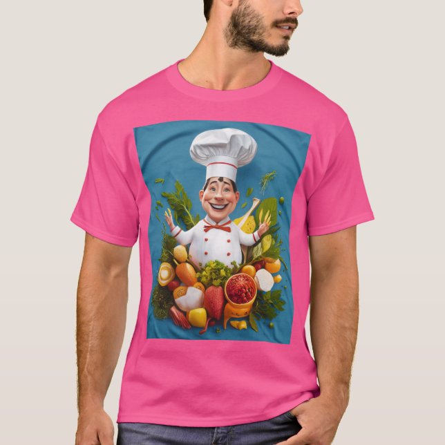 T-shirt Homme Basic Donker avec un chef heureux (Devant)