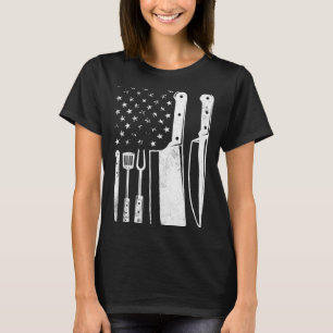 T-shirt Homme bbq drapeau américain patriotique quatrième