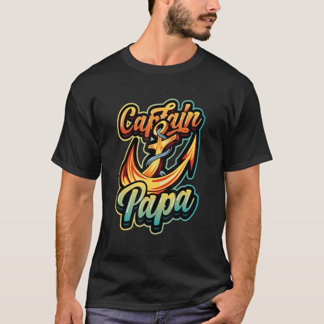 T-shirt Homme Capitaine Papa Bateau (Devant)