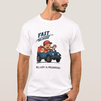 T-shirt Homme chauffeur de livraison conduisant un véhicul