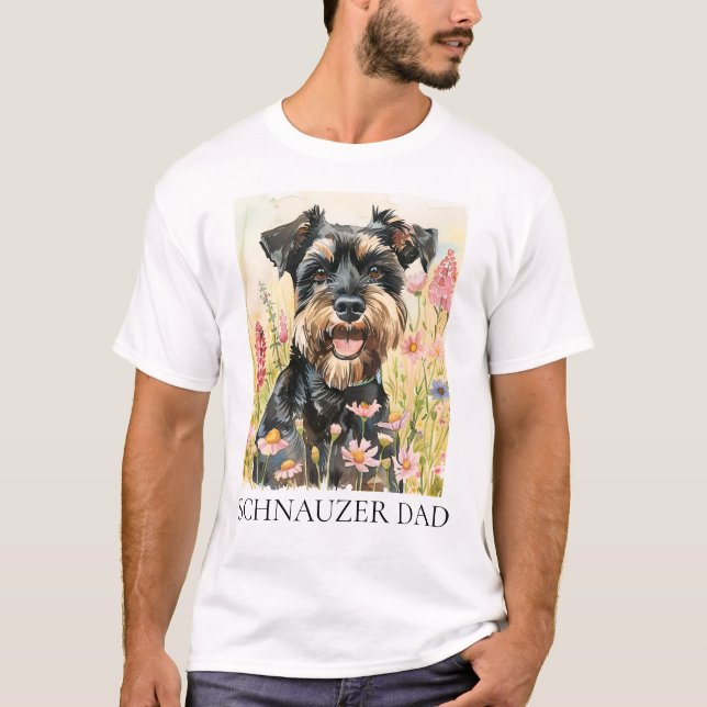 T-shirt Homme - Chemise Papa Schnauzer pour Amoure (Devant)