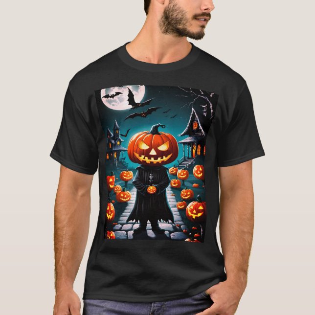 T-shirt homme citrouille Halloween maléfique (Devant)