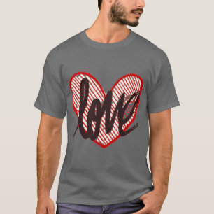 T-Shirt Homme Cœur Amour Artistique - Écriture Rou
