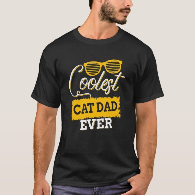 T-shirt Homme Coolest Chat Papa Jamais Famille Corresponda (Devant)