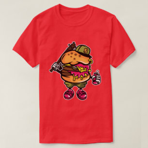 T-shirt homme de baseball de hamburger