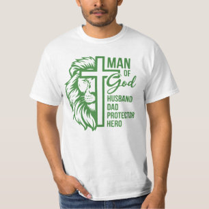 T-shirt Homme de Dieu Mari papa protecteur héros