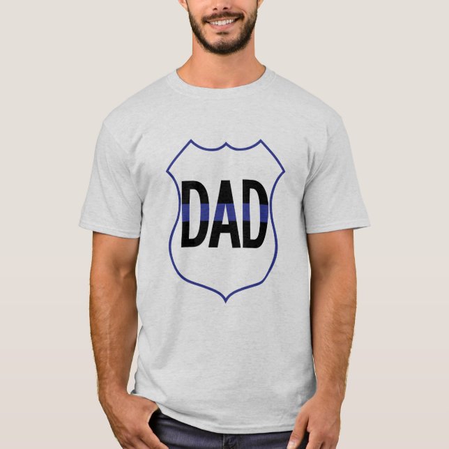 T-shirt homme de la police du bouclier bleu mince (Devant)