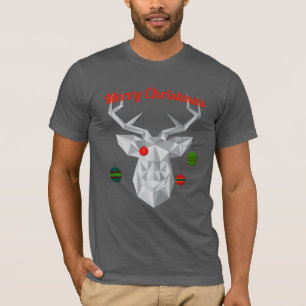 T-shirt homme de rennes de Noël géométriques
