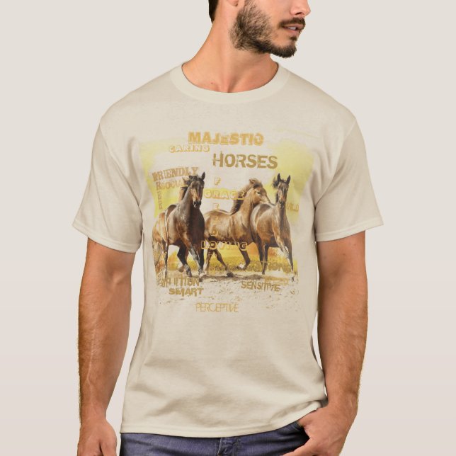 T-shirt homme des chevaux majestueux (Devant)