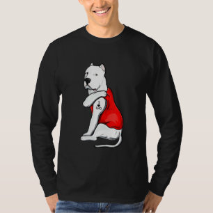 T-shirt Homme Dogo Argentino Chien Tattoo J'aime Da Père