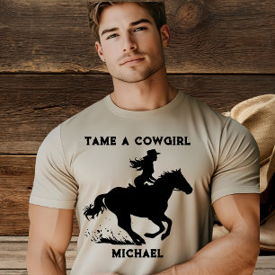 T-shirt homme « Dompter une cowgirl » fille à chev