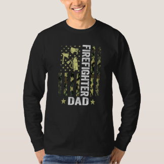 T-shirt Homme Drapeau Usa Camouflage Pompiers Papa Patriot