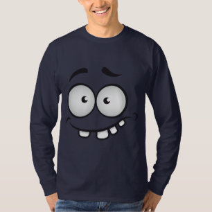 T-shirt Homme drôle visage bleu foncé