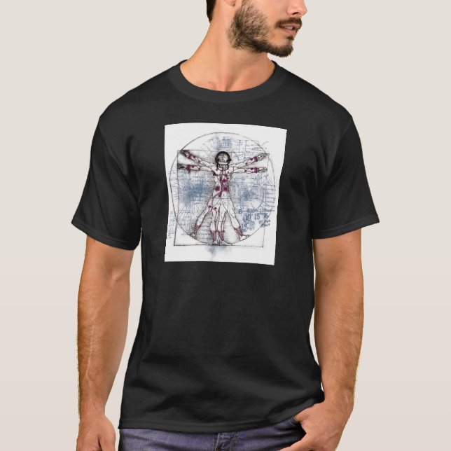 T-shirt HOMME d'U.V (homme universel de Vitruvian) (Devant)