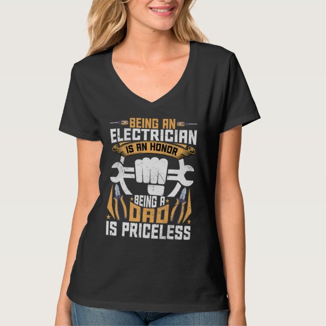 T-shirt Homme Electricien Papa Etre électricien est un H (Devant)