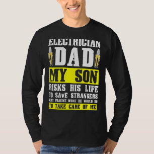 T-shirt Homme Electricien Papa Mon Fils Risque Vie Électri