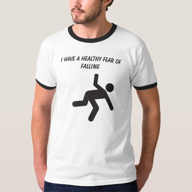 T-shirt Homme en baisse de bâton effrayé des tailles (Devant)