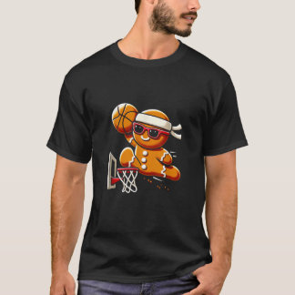 T-shirt Homme en pain d'épices Jouant Basketball Dunking C