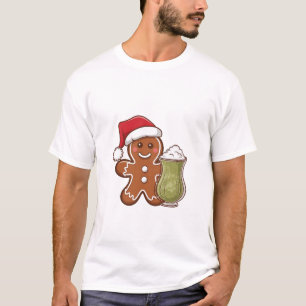 T-shirt Homme en pain d'épices tenant une boisson matcha N