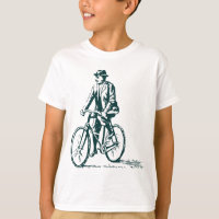 Homme en vélo - Vert foncé