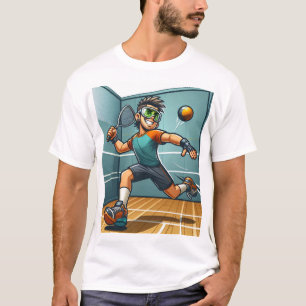 T-shirt Homme énergique jouant au racquetball