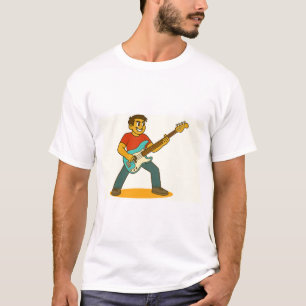 T-shirt Homme énergique jouant de la basse