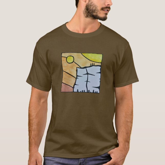 T-shirt Homme Escalade de la falaise au coucher du (Devant)