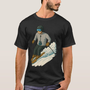 T-shirt Homme faisant du ski avec un maillot de guitare tr