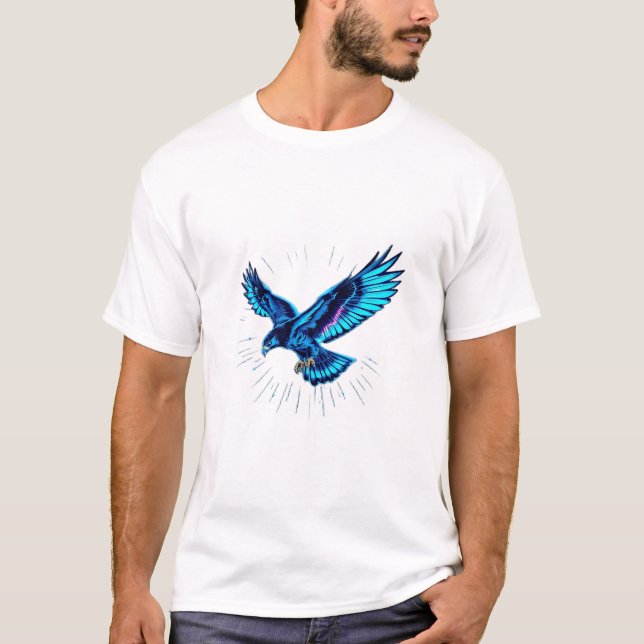 T-shirt homme Glitch Electric Hawk (Devant)