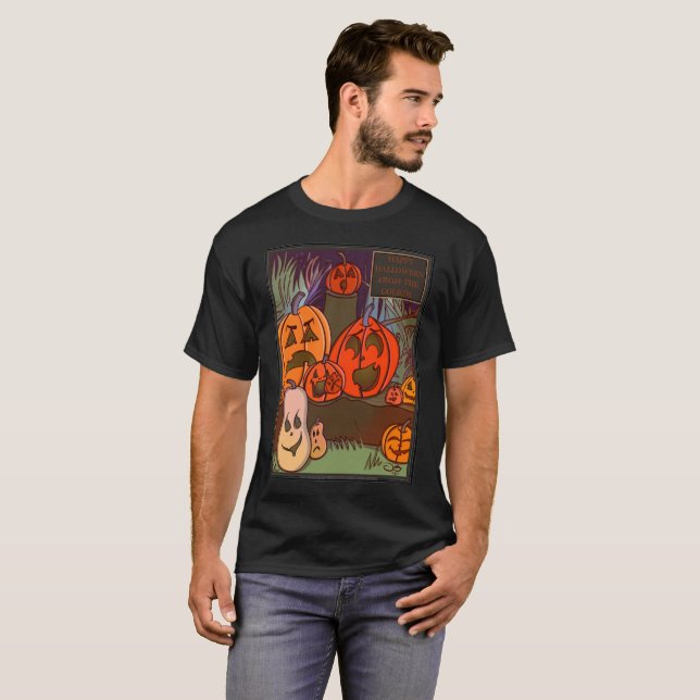 T-shirt homme Gourds Halloween (Devant entier)